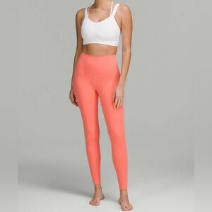 Lululemon Align High-Rise Pant 28" Raspberry Cream Leggings Double Lined Size 4